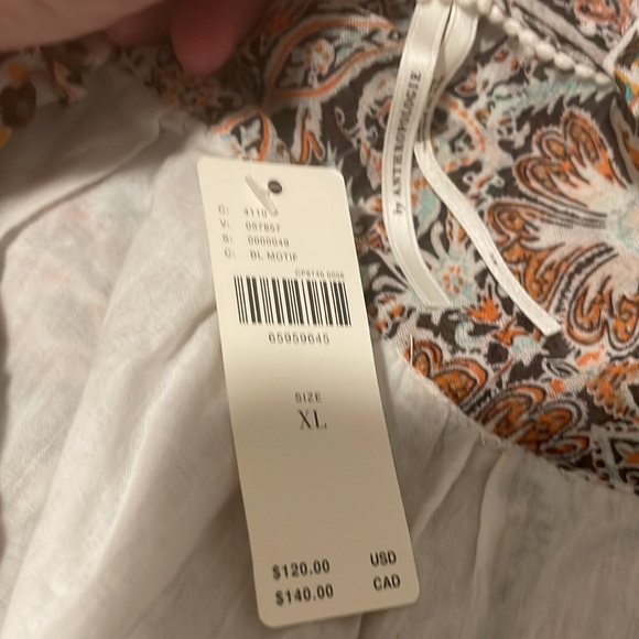 Anthropologie Ruffled Print Blouse, size XL. Perfect Fall colors! - Picture 6 of 11
